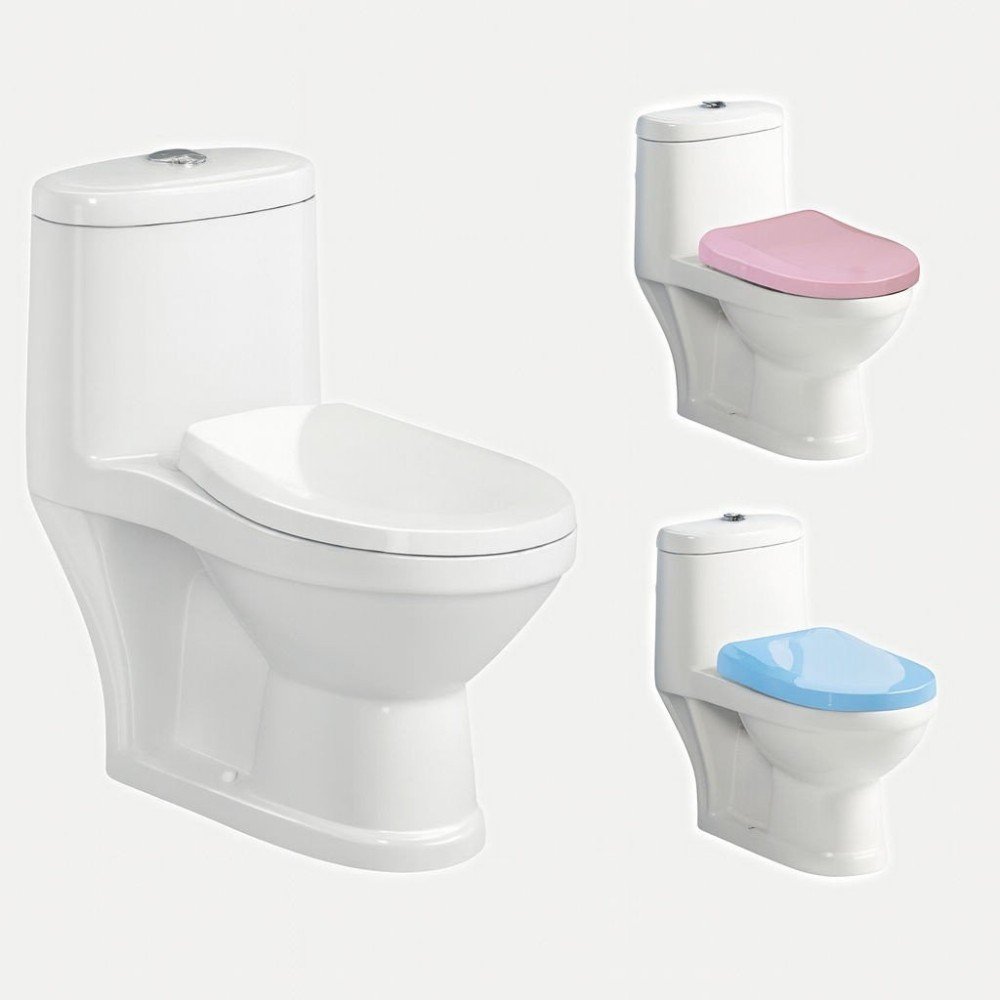Inodoro Infantil con cisterna en blanco rosa o azul | Para niños