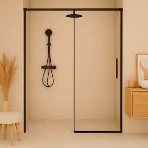 Mampara de ducha en negro...