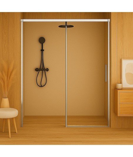 Mampara de ducha con fijo más una puerta corredera amortiguada Cool