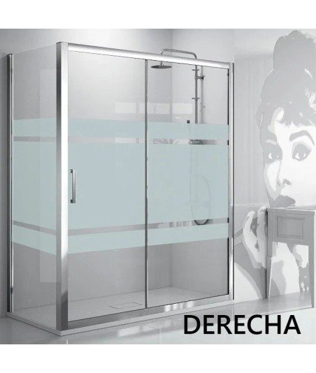 Mampara de ducha angular mas puerta corredera serie 300
