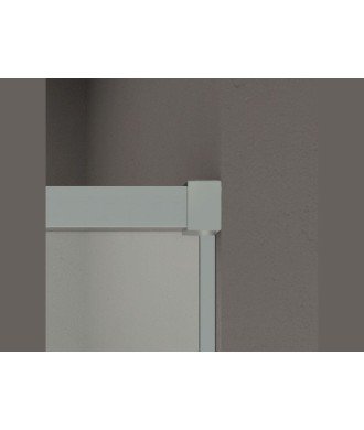 Mampara de bañera en níquel 1 fijo + 1 corredera Basic
