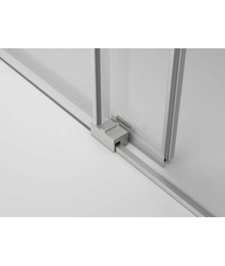 Mampara de ducha rectangular en níquel Basic