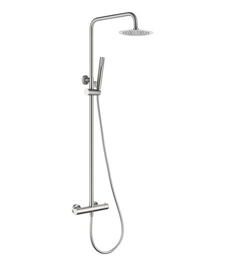 Columna termostática níquel cepillado de ducha Monza imex