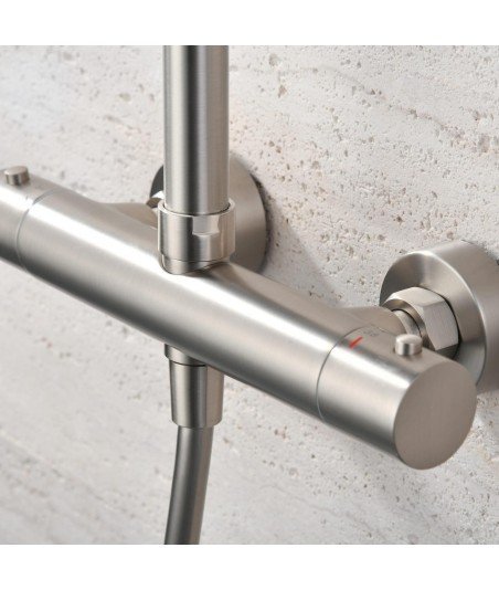 Columna termostática níquel cepillado de ducha Monza imex