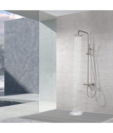 Columna termostática níquel cepillado de ducha Monza imex