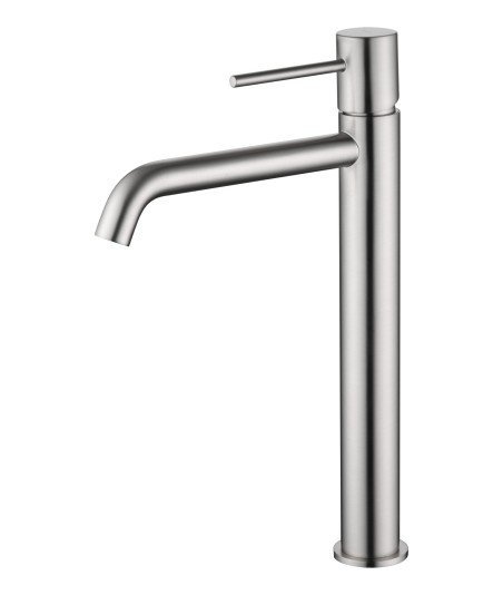 Grifo caño alto de lavabo níquel cepillado Monza imex