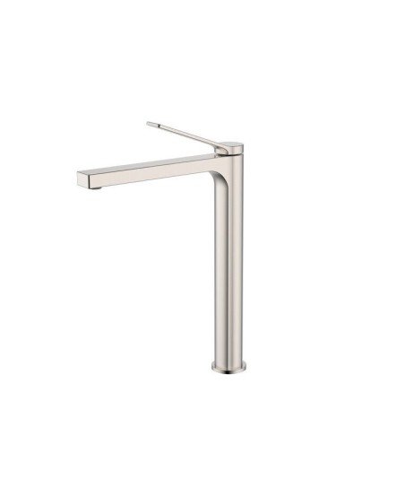 Grifo de caño alto níquel cepillado Tarsio IO