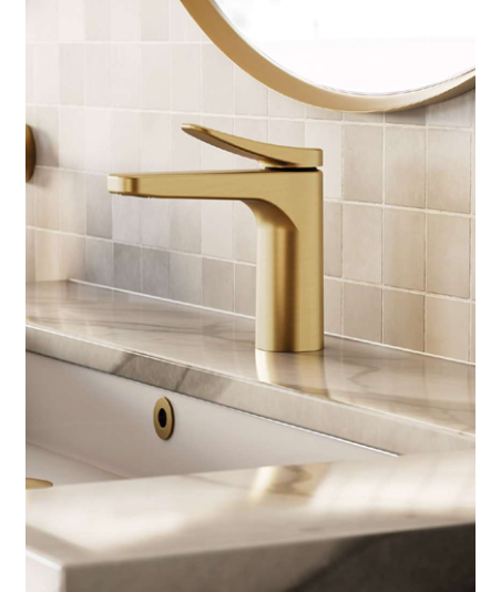 Grifo de lavabo oro cepillado Clio IO