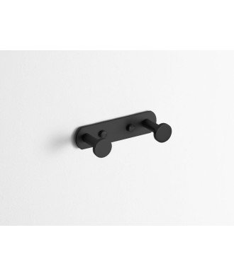 Percha doble round negro mate IO