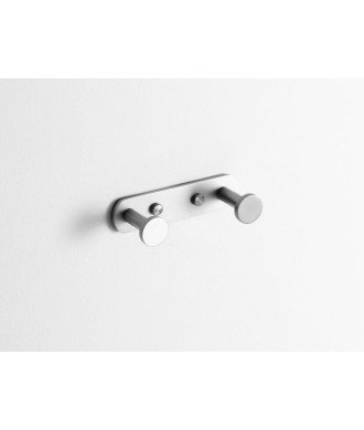 Percha doble round plata IO