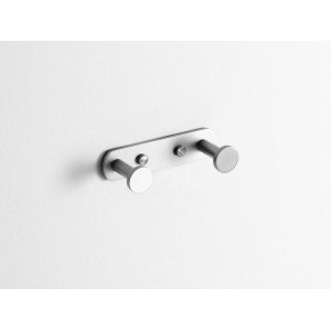 Percha doble round plata IO