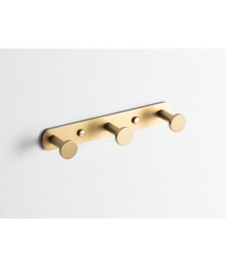 Percha triple round oro cepillado IO