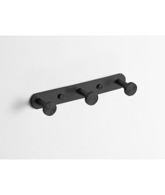 Percha triple round negro mate IO