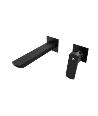 Grifo empotrado de lavabo negro mate Marriot IO