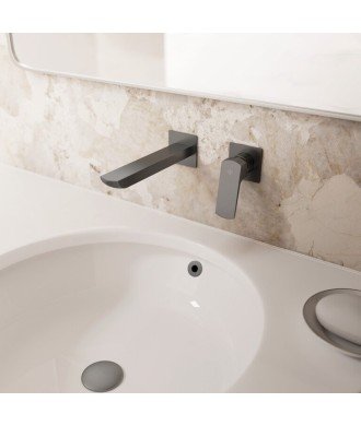 Grifo empotrado de lavabo titanio Marriot IO