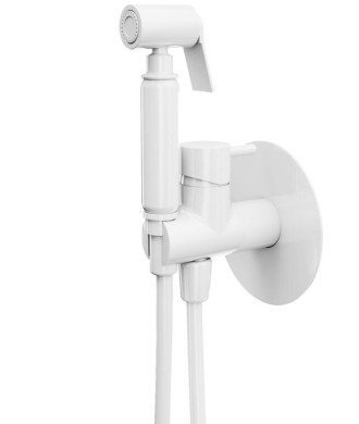 Grifo blanco mate de bidé empotrado higiénico Round IO