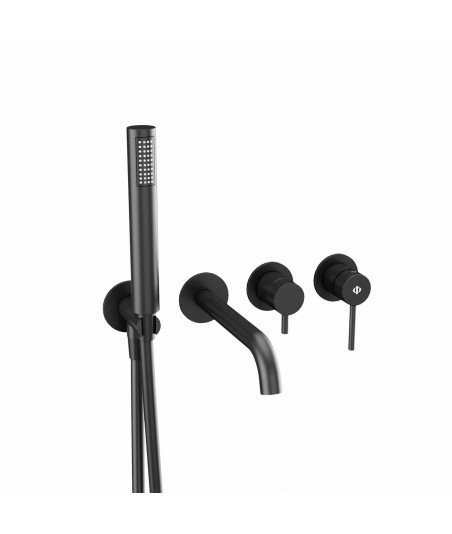 Grifo empotrado de bañera negro mate Sirio IO