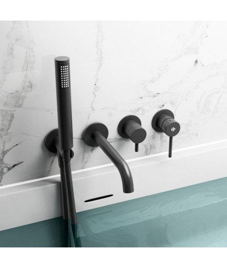 Grifo empotrado de bañera negro mate Sirio IO