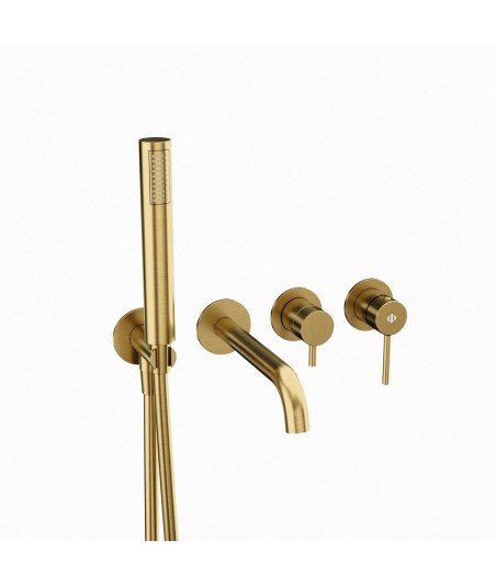 Grifo empotrado de bañera oro cepillado Sirio IO