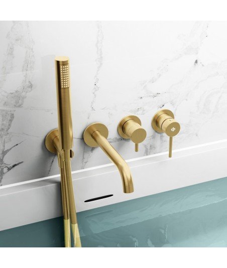 Grifo empotrado de bañera oro cepillado Sirio IO