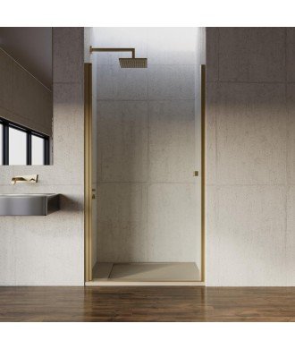 Mampara de ducha de un puerta abatible Hada plus oro | Profiltek