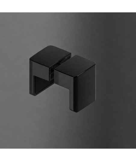 Mampara de ducha rectangular negra con un puerta abatible Hada plus