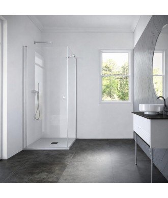 Mampara de ducha rectangular con un puerta abatible Hada plus