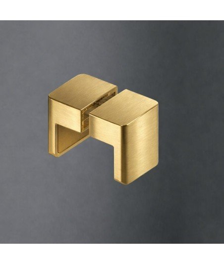 Mampara de ducha rectangular con puerta abatible oro cepillado Hada plus