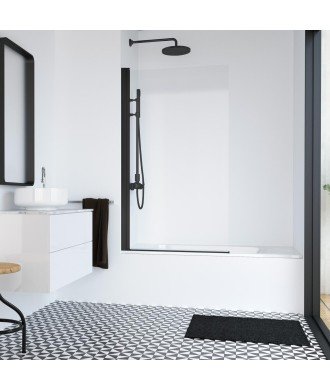 Mampara de bañera en negro mate abatible Hada plus