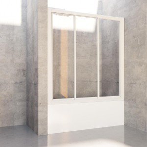 Mampara de bañera blanca...