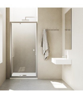 Mampara de ducha con puerta abatible pivotante corredera Serena