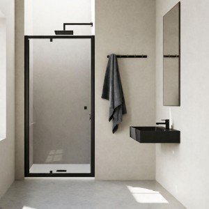 Mampara de ducha negra con...