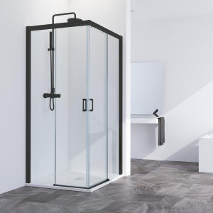 Mampara de ducha negra...