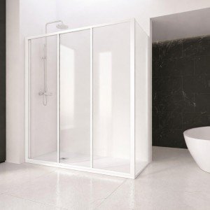 Mampara de ducha blanca un...