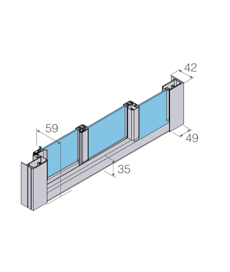 Mampara de ducha un fijo y dos correderas más lateral fijo Eddy