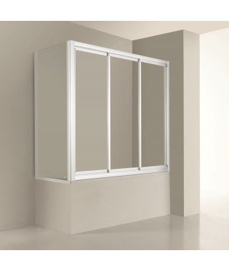 Mampara rectangular de bañera con 3 correderas vidrio Baco | profiltek