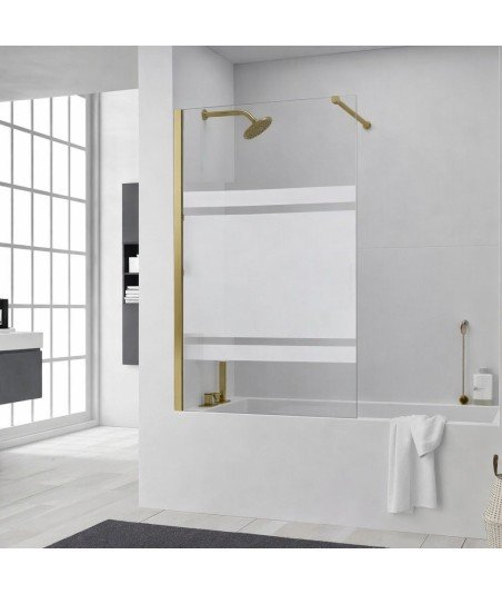 Mampara fija de bañera en oro cepillado| Busan Doccia ST