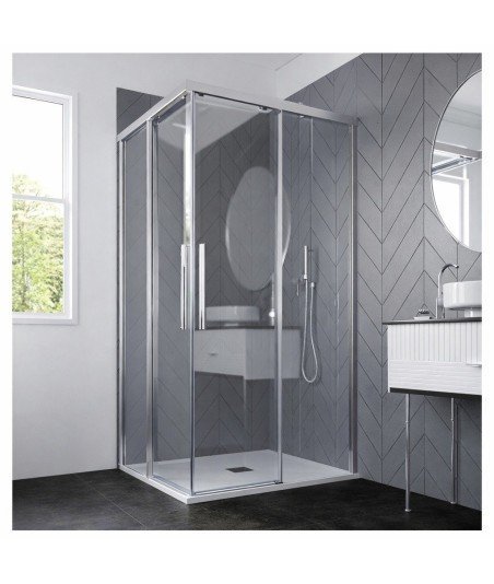 Mampara de ducha angular corredera Salma Plus | Profiltek