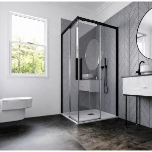 Mampara de ducha negra...