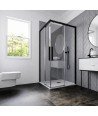 Mampara de ducha  negra angular corredera Salma Plus | Profiltek
