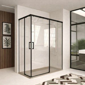 Mampara angular negra 2...