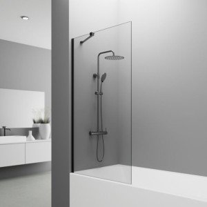 Mampara negra de bañera una...