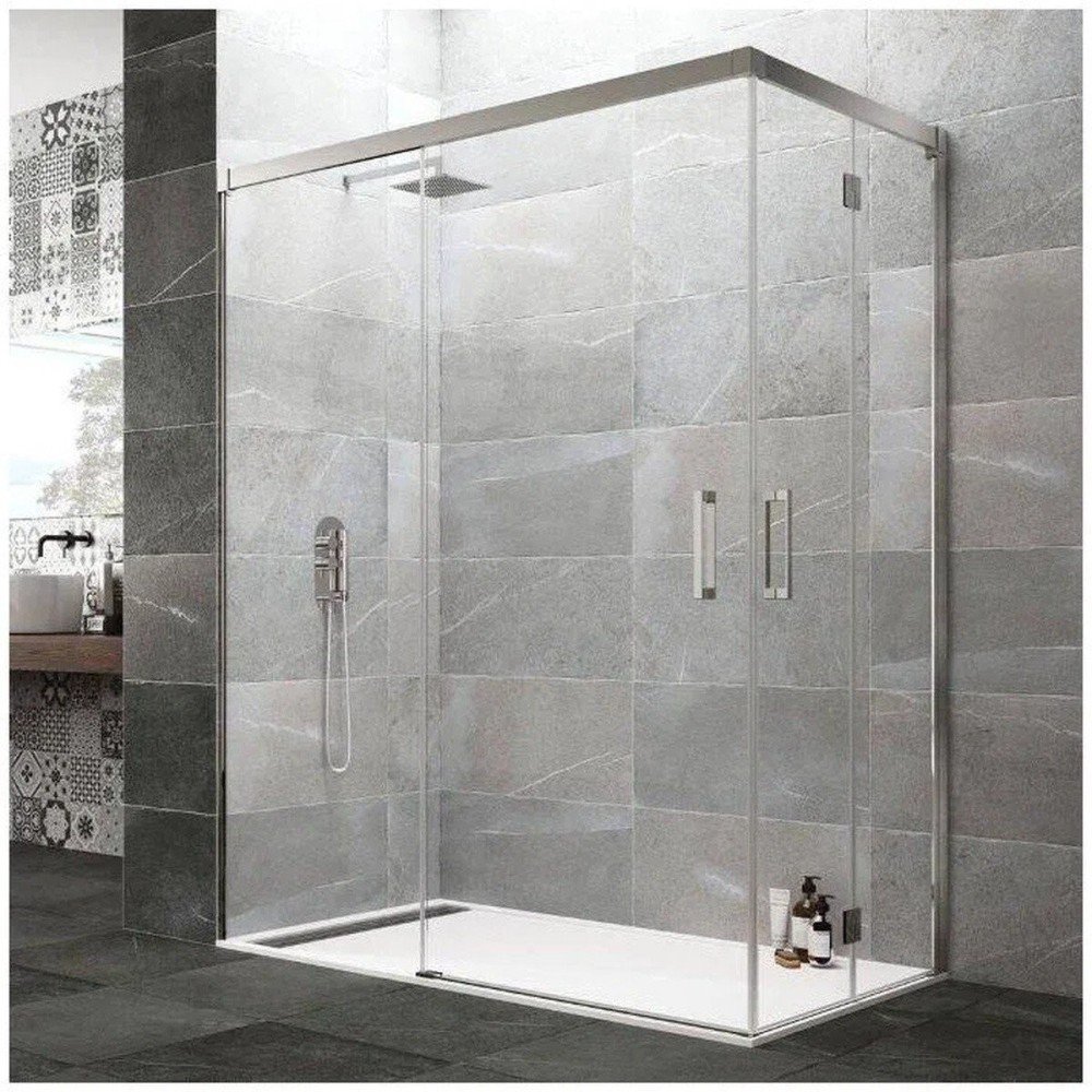 Mampara angular un lado plegable y otro corredero ® GME Tandem