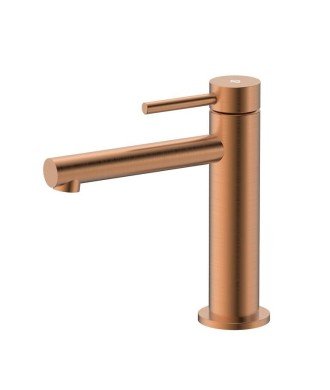 Grifo de lavabo acero inox y acabado en cobre cepillado MIOX IO