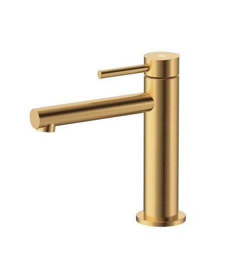 Grifo de lavabo acero inox y acabado oro cepillado MIOX IO