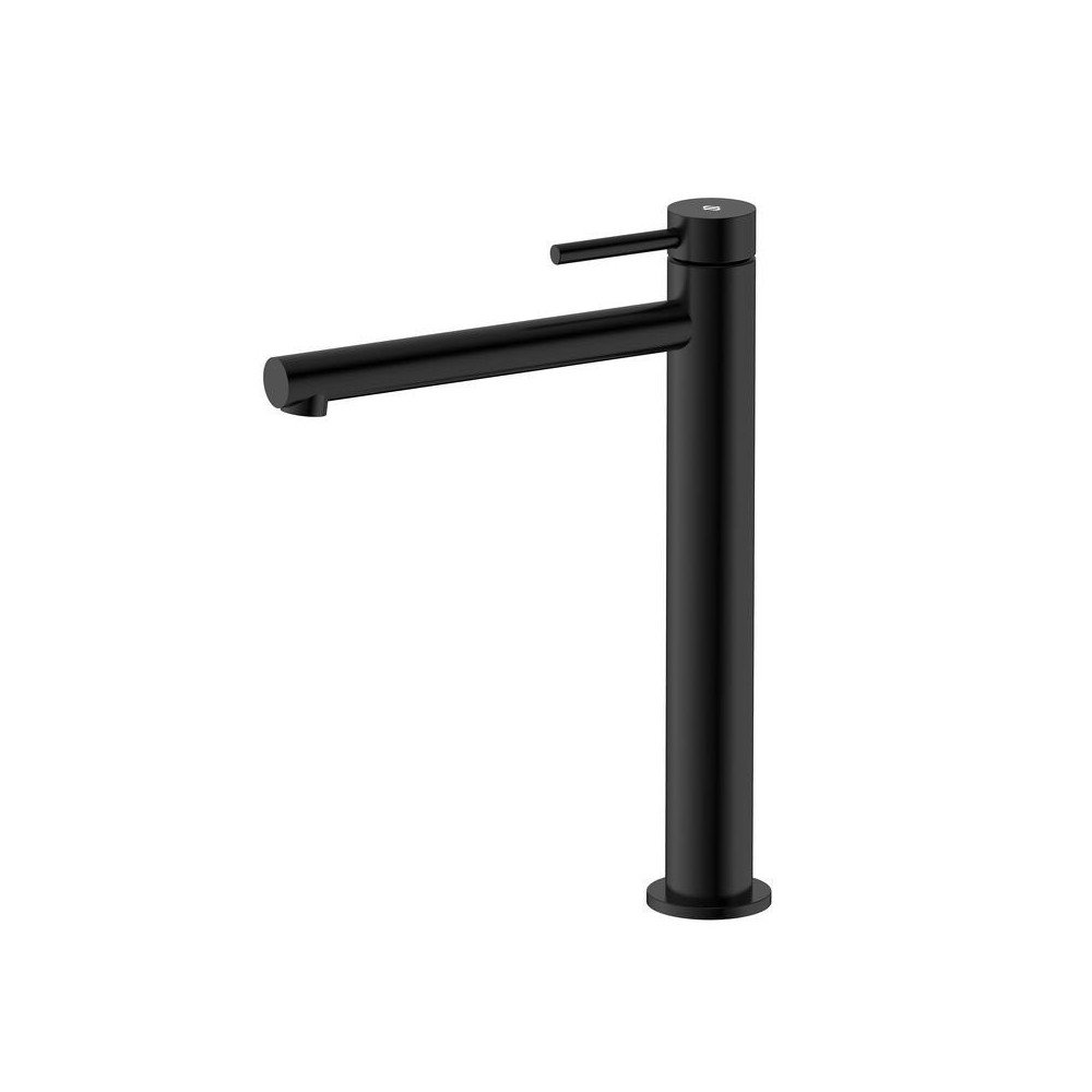 Grifo de caño alto acero inox y acabado en negro MIOX IO