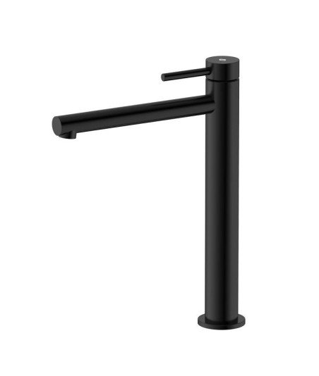 Grifo de caño alto acero inox y acabado en negro MIOX IO