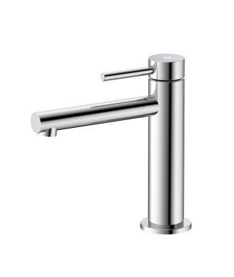 Grifo de lavabo acero inox y acabado en plata Persio IO