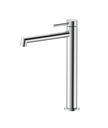 Grifo de caño alto acero inox y acabado en plata Persio IO