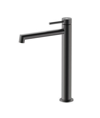 Grifo de caño alto acero inox y acabado en titanio Persio IO